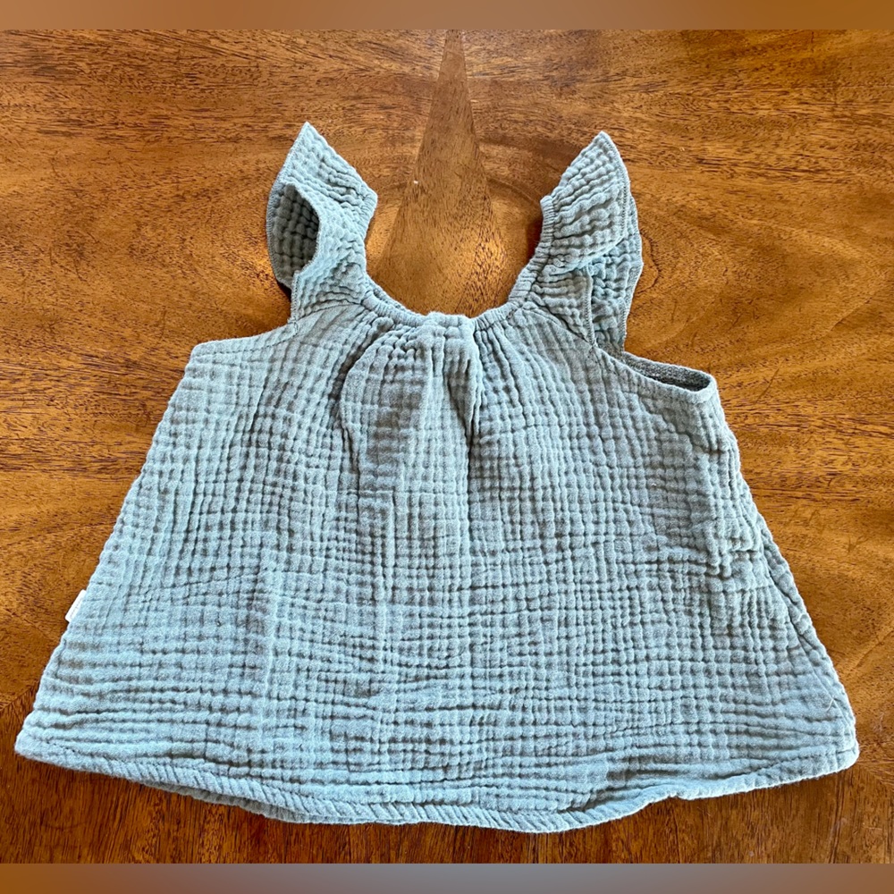 Gauze Tank and Bloomer Set in Sage (3-6 months) - Picture 4 of 6